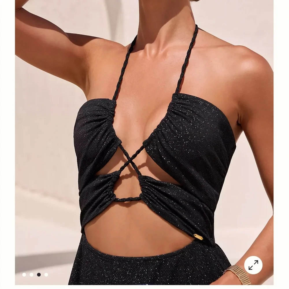 BRAND NEW ELEGANT BLACK SUMMER DRESS - Picture 3 of 3